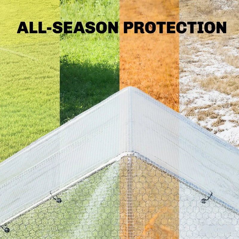 Outsunny 4 x 6m Waterproof Tarpaulin, Heavy Duty 140GSM Tear-Resistant PE Tarp with Reinforced Grommets, UV Protected Cover
