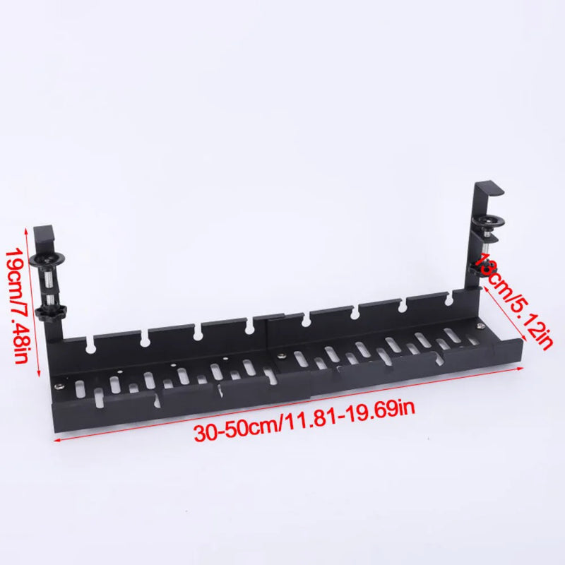 No Drill Cable Tray with Clamp Under Desk Cable Management Tray Wire Management