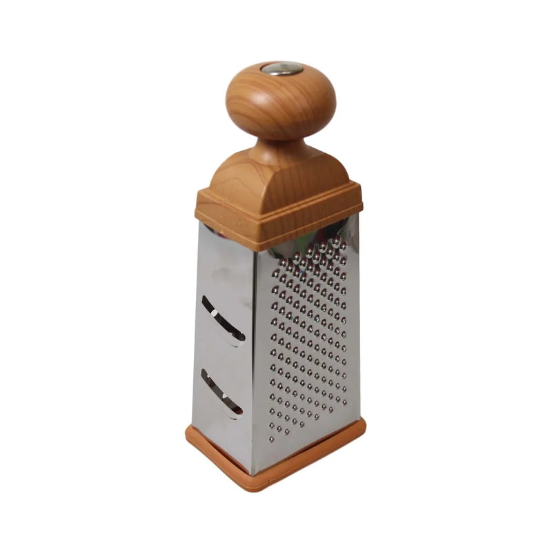 Kitchen Multipurpose Use 4 Sided Grater Ideal Food Prep Wooden Handle Grater