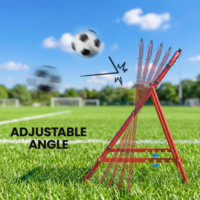 HOMCOM Adjustable Rebounder Net Kickback Target Goal for Teens Adults Training, Red