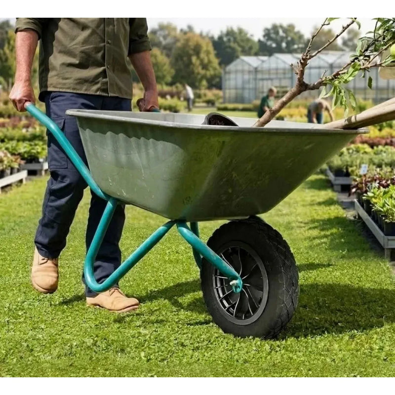 PU Wheelbarrow Wheel 14 inch 3.50-8 Puncture Proof Solid Heavy Duty Tyre Black