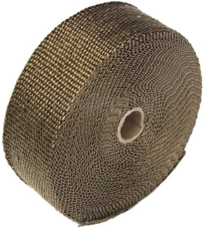 20M Titanium Gold Heat Wrap Tape Exhaust Insulating Downpipe Manifold +20 Ties