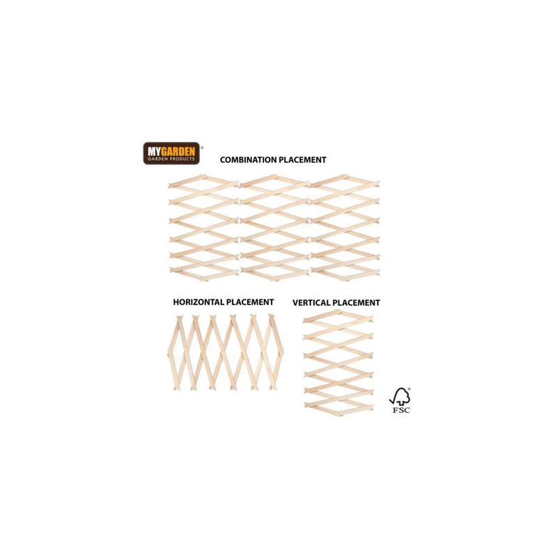 Garden E x panding Wooden Trellis Natural (Parcel Rate)