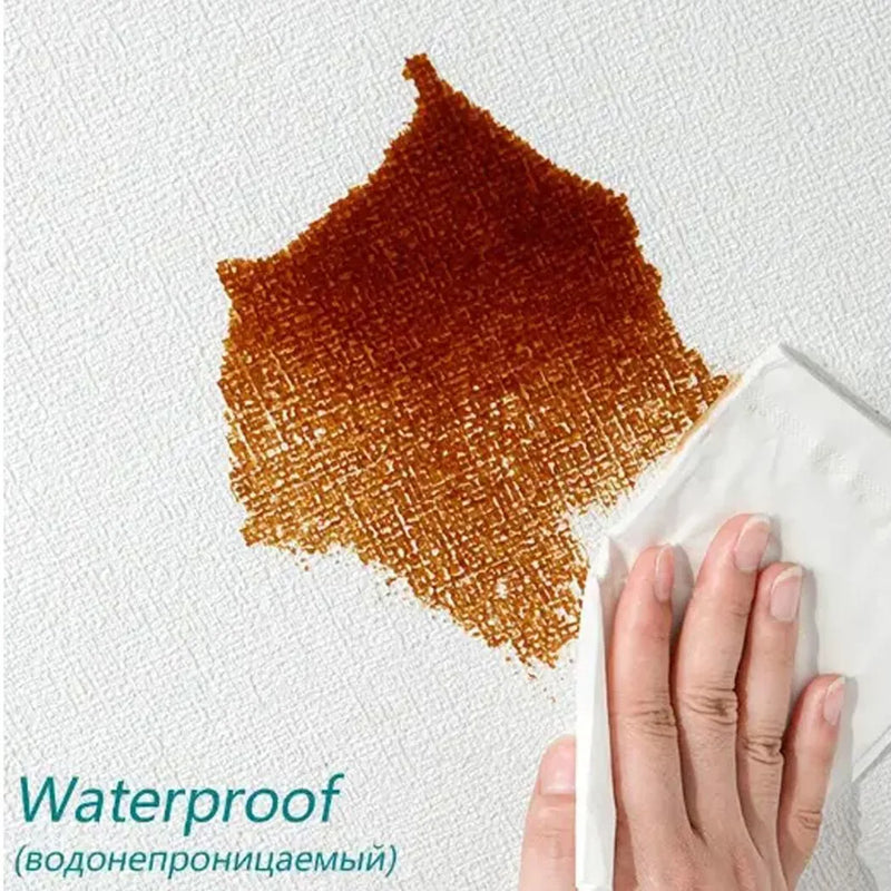 10M Thicken Self Adhesive Thermal Insulation Wallpaper Linen Plain Wall Sticker