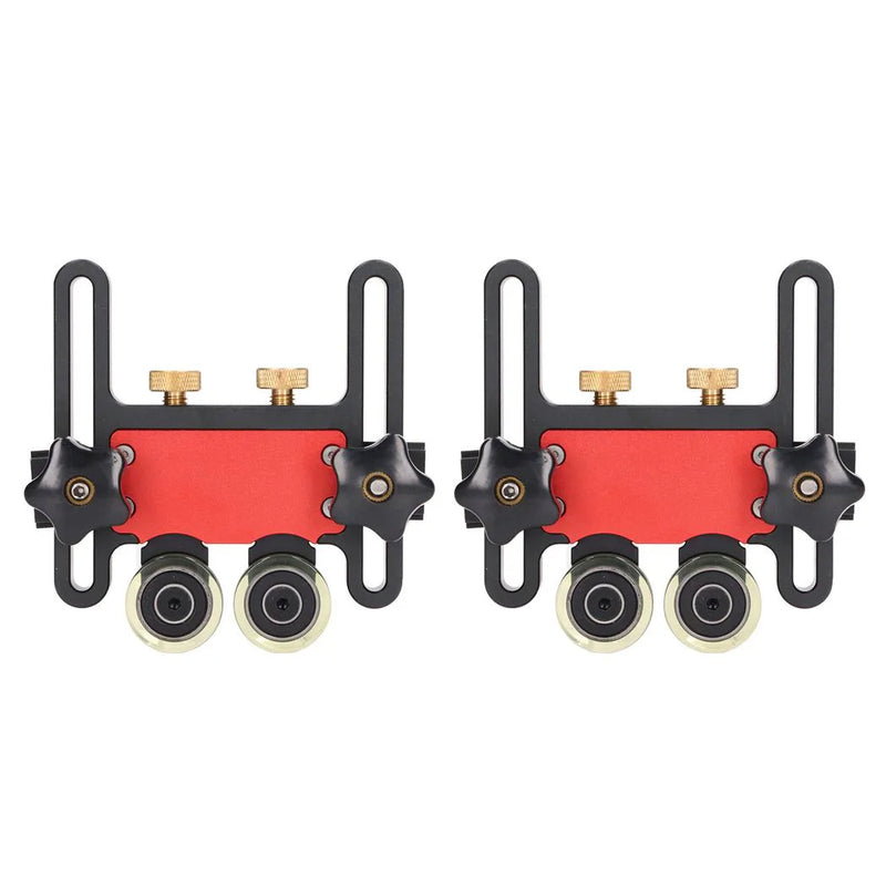2Pcs Table Saw Feeder Aluminum Alloy 5mm Stroke Double Wheel Bearing Roller Featherboard for Woodworking Projects