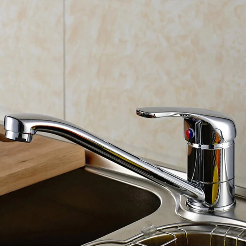 Modern Kitchen Sink Mixer Taps Swivel Spout Single Lever Tap Luna Mono Chrome UK