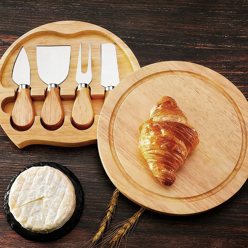 4-piece cheese knife and spatula set / bread and fruit knife box combination set