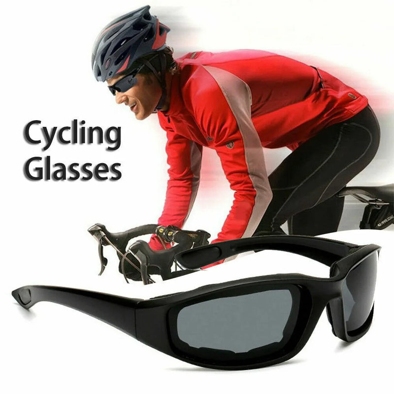 3 Pair Motorcycle Biker Riding Glasses Anti UV Wind Resistant Padded Sunglasses