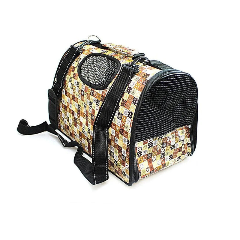 Pet Dog Cat Foldable Carry Case With Handle And Printed Design Assorted Designs