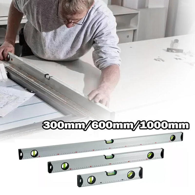 MAGNETIC 3 PIECE BUILDERS BUILDING SPIRIT LEVEL SET - 300, 600, 1000mm Yellow/Silver-Yellow + Pencil