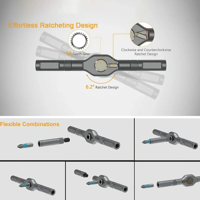 Magnetic Screwdriver Set, 42 in 1 DIY Ratchet Screwdriver Kit for Home, Bikes