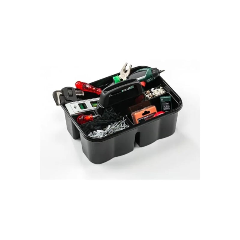 Plastic 3 Division Builder Tool Kitchen Organiser With Handle Assorted Colours
