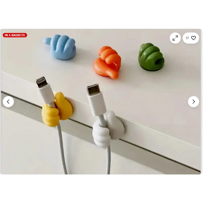 10Pcs Thumb Shape Key Hooks Multifunctional Clip Holder Small Hand Wall Hooks