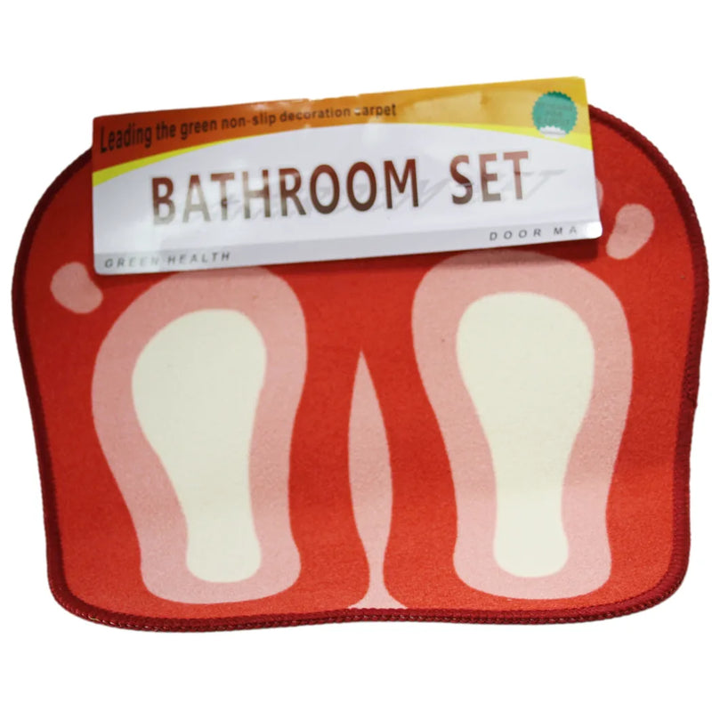 Bathroom Bath Door Mat With Feet Design Assorted Colours