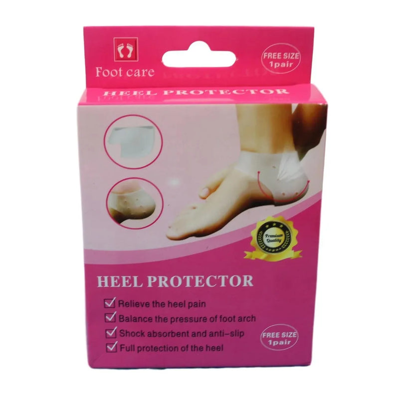 Pair Of Silicone Gel Heel Protector Plantar Fasciitis Pain Relief Cushion Unise x
