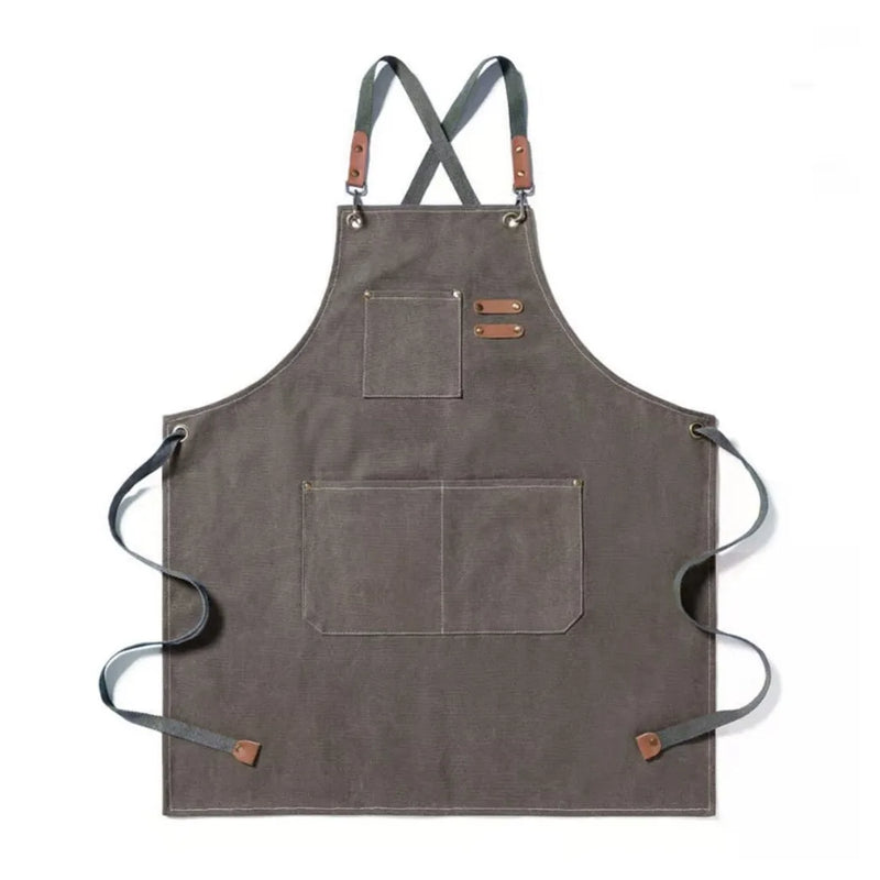 Kitchen Cooking BBQ Plain Denim Canvas Pocket Apron Butcher Crafts Baking Chefs-Black