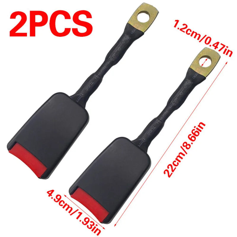 2X 22cm Wire Rope Stalk Seat Belt Buckle End Receiver Replacement Universal Fit