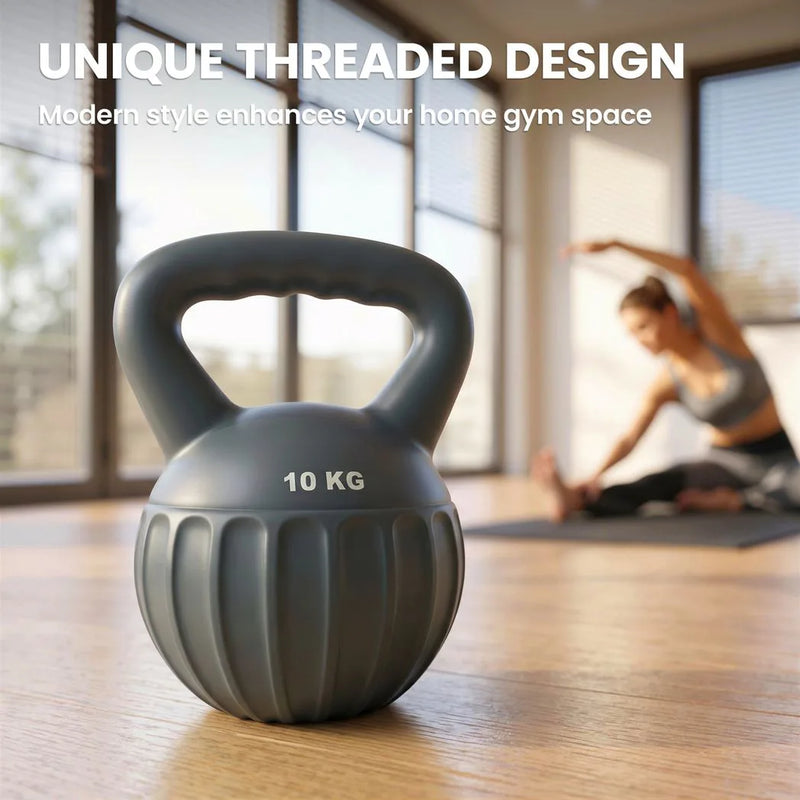 SPORTNOW Kettlebell for Strength Training Kettle Bell with Non-Slip Handle 10 kg Grey