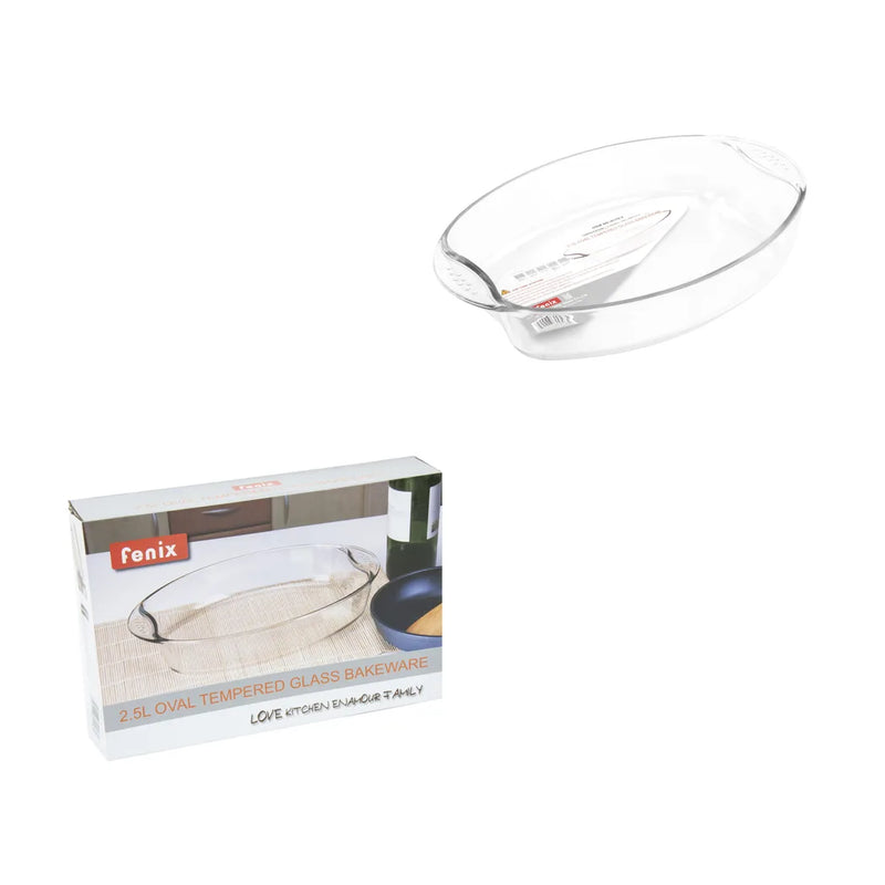 Durane Oval Tempered Glass Oven Casserole Baking Dish (Parcel Plus Rate)