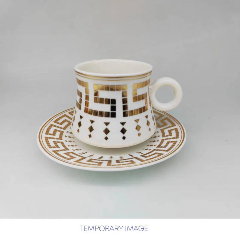 Durane Antico Tea Set 12 Piece White – Gold 80Ml (Parcel Plus Rate)