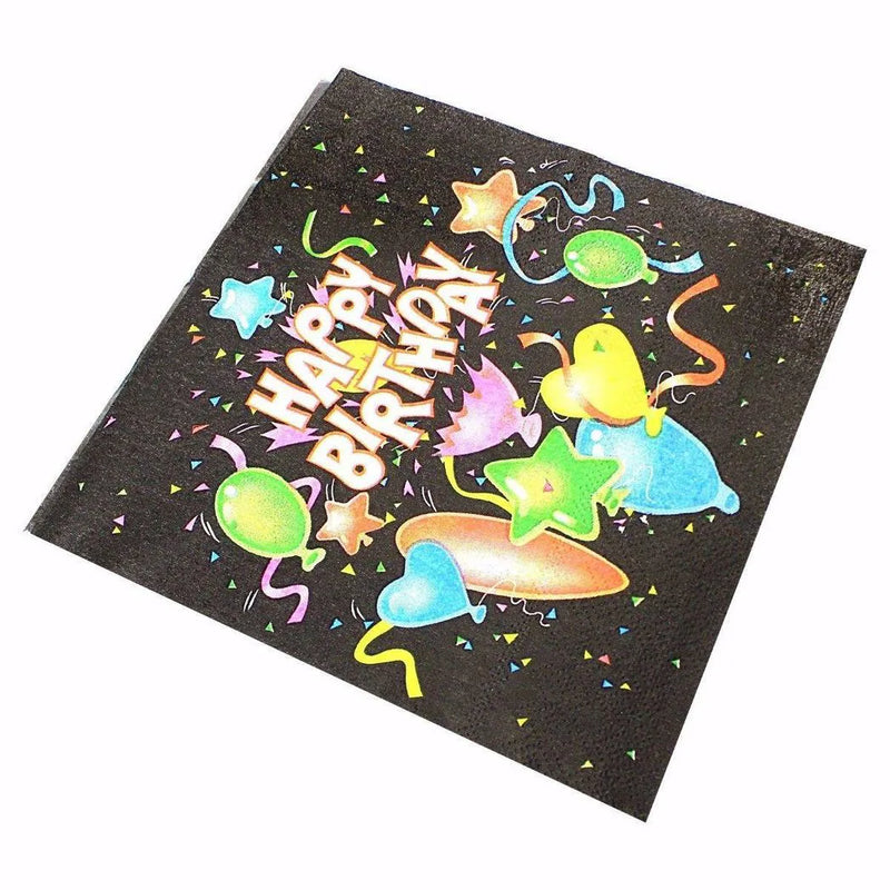 Pack Of Paper Birthday Napkins Tissues Assorted Designs