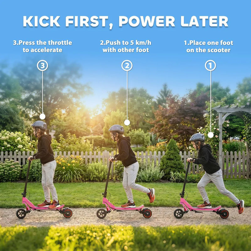 SPORTNOW Electric Scooter for Kids, Foldable E Scooter for Age Age 6 with LED Display, RGB lights, Up to 16km/h, Black