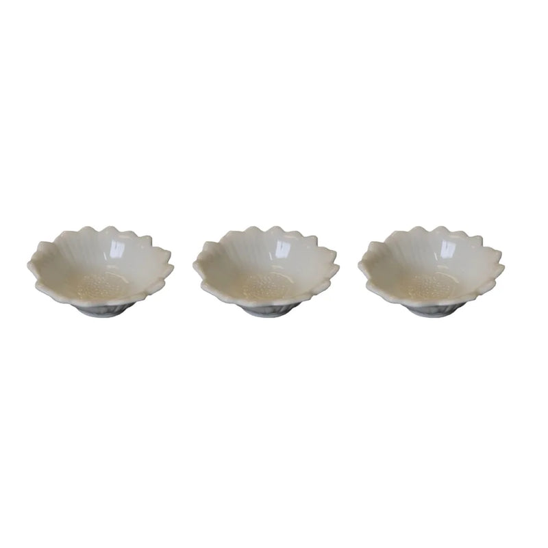 Small Porcelain Appetiser Sauce Dish Bowl Pack Of 3 Assorted Designs (Parcel Plus Rate)
