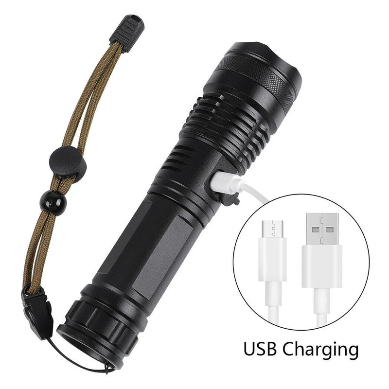 USB Rechargeable LED Flashlight 5-Mode Outdoor Camping Hiking Flashlight (US Logistics For USPS/DHL/Fedex/UPS. No designated logistics accepted，TK/TMEU only For self-pickup）