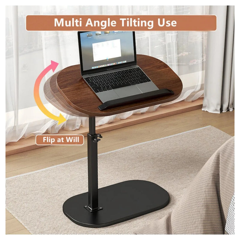C-Shaped Flip Sofa Side End Table Coffee Laptop Table Living Room Bedroom
