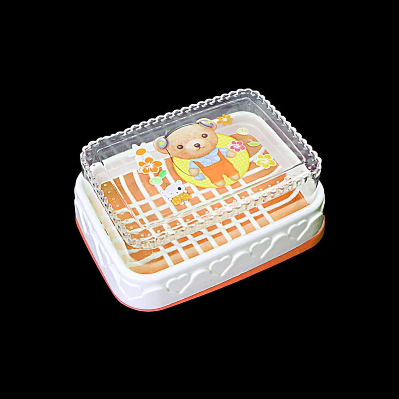 Plastic Soap Bo x With Printed Bear Design Assorted Colours