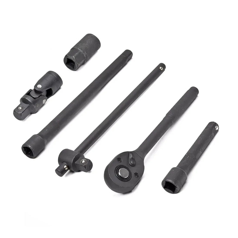 Heavy Duty 1/2" Ratchet Wrench Socket Set 8-32mm Metric Extension Bar Metal Case