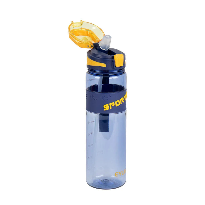 Durane Eyun® Transparent Plastic Sports Gym Water Drinking Bottle With Straw And Carry Loop 1 Litre Assorted Colours