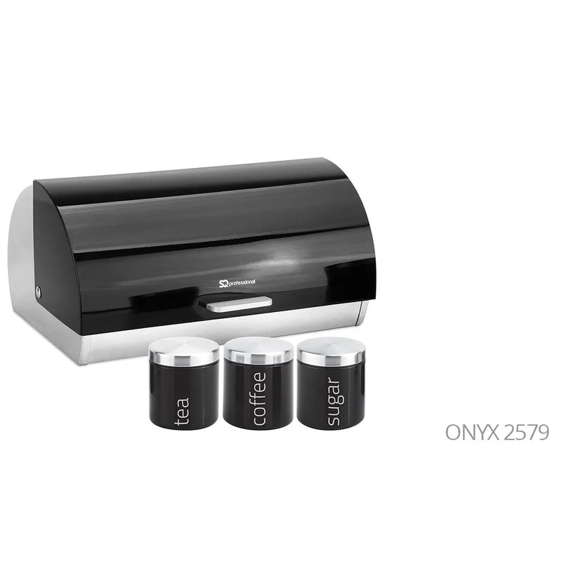 Sq Professional Gems Metal Bread Bin With 3 Canisters Assorted Colours