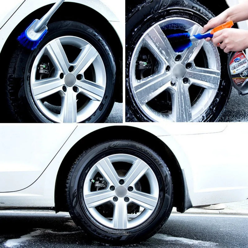 3X Bristle Cleaner Car Alloy Wheel Cleaning Brushes Tool Tire Washing Clean Soft