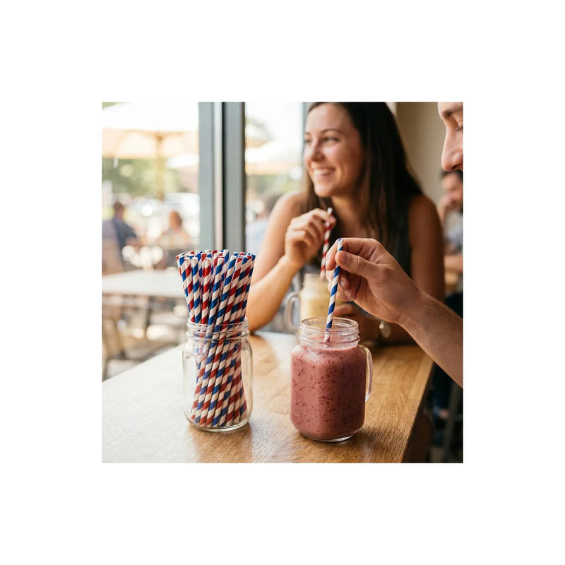 Biodegradable Smoothie Paper Straws, Pack Of 40