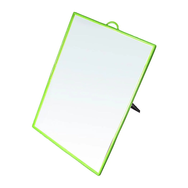 Desk Table Plastic Coloured Border Square Shaped Mirror Assorted Colours
