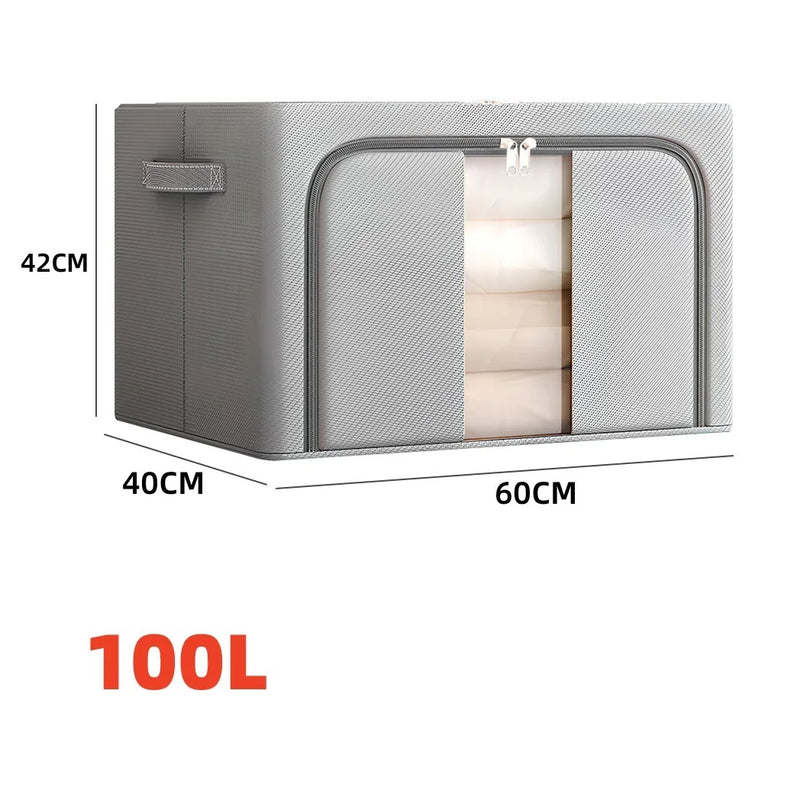 Storage Box for Clothes Folding Wardrobe Organizer Tidy Heavy Duty UK-100L - Extra Large 2PCS