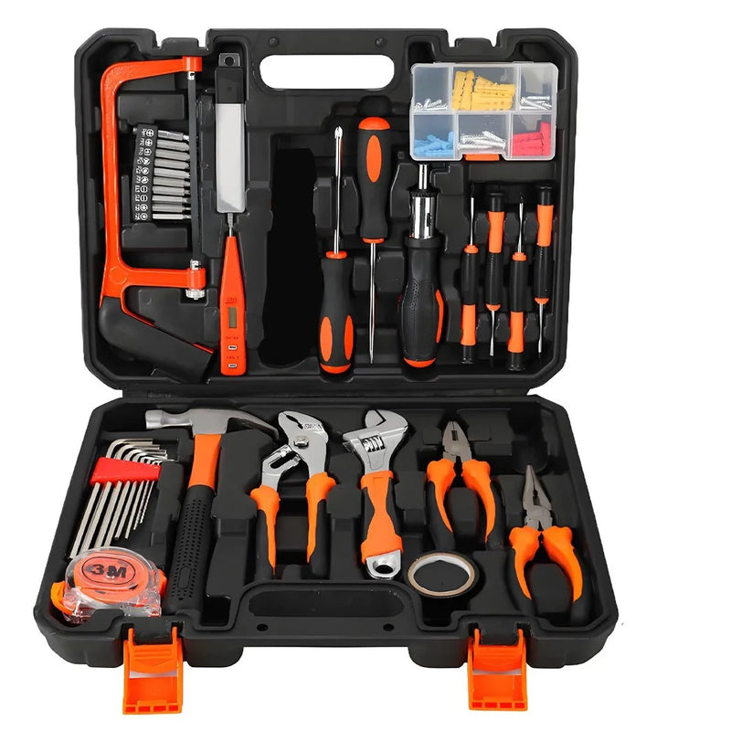 100Pcs General Household Hand Tool Kit with Toolbox Storage Case for Home Repair