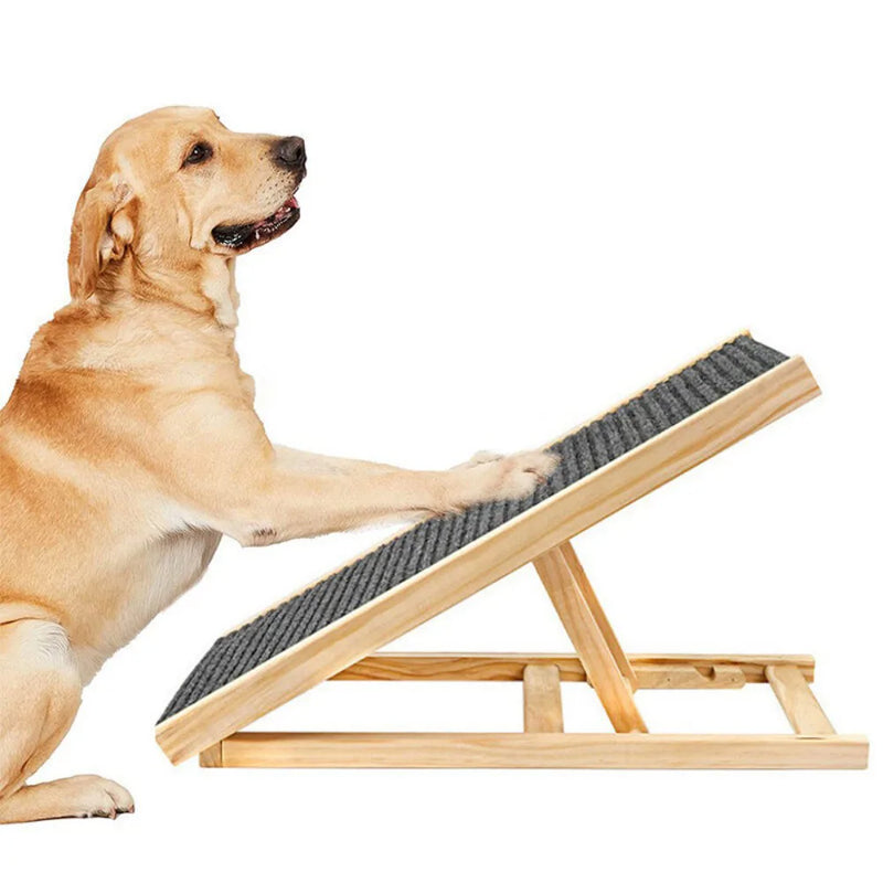 Foldable Dog Stairs Non-Slip Pet Ramp Adjustable Heights Ladder for Car Sofa Bed