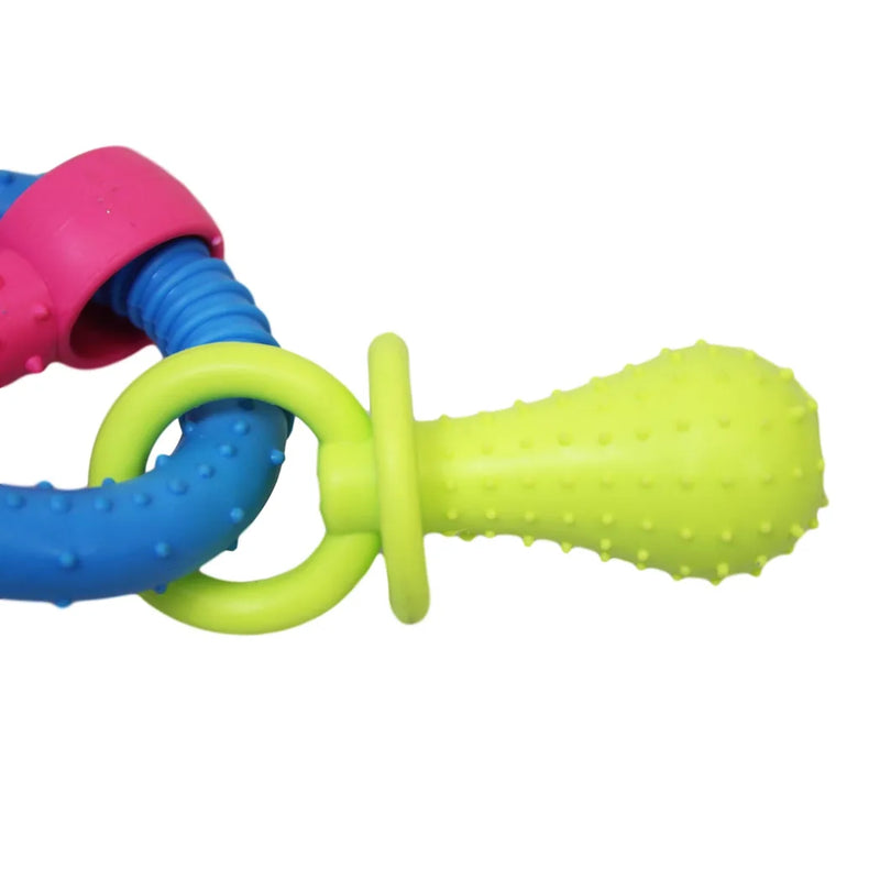 Pet Dog Chewing Toy Dummy Ring With Bone Assorted Colours