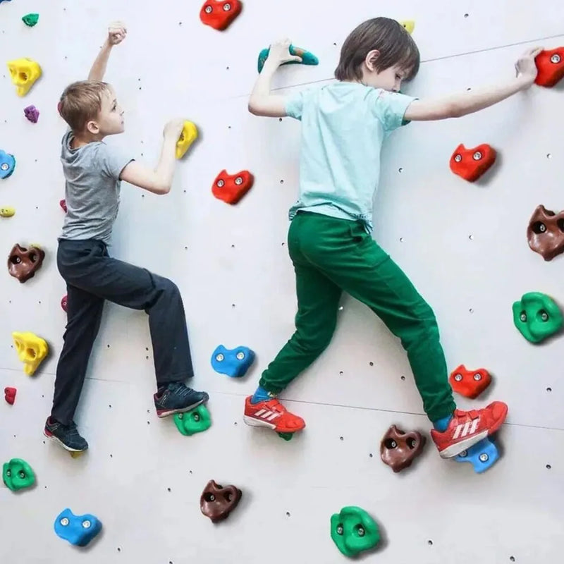 10 Kids Climbing Stones Bolt On Climbing Frame Wall Holds Rocks Grips with screw