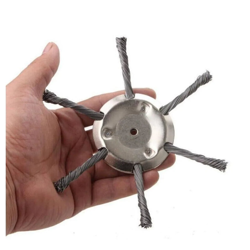 6" Grass Strimmer Head Trimmer Brush Steel Wire Wheel Garden Weed trimmer UK