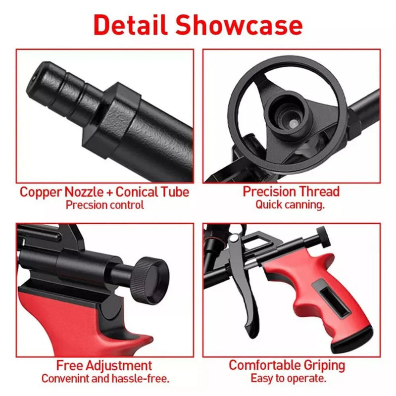 Professional PU Foam Gun Expanding Foam Spray Gun Applicator with Shut Off Valve