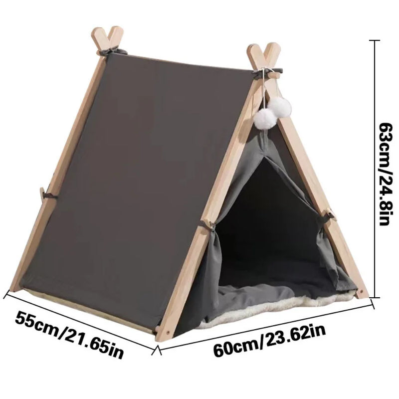 Large Pet Teepee Bed Dog/Puppy/Cat/Kitten Igloo Play Tent Tipi House Cushion Mat