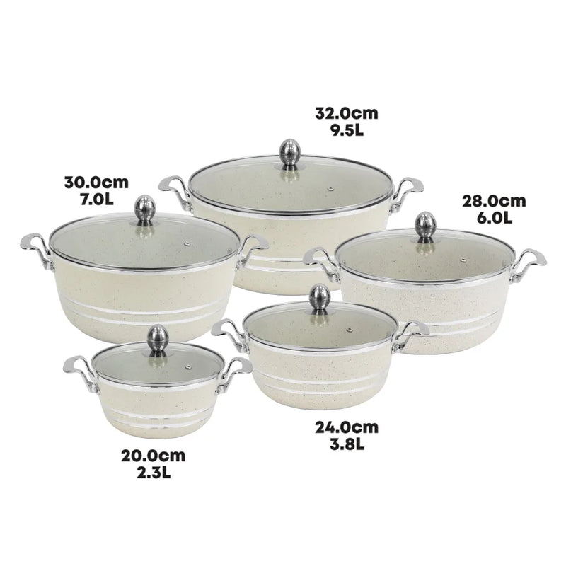 Sq Professional Seramiq Mianra Diecast Stockpot Set Of 5 Howlite