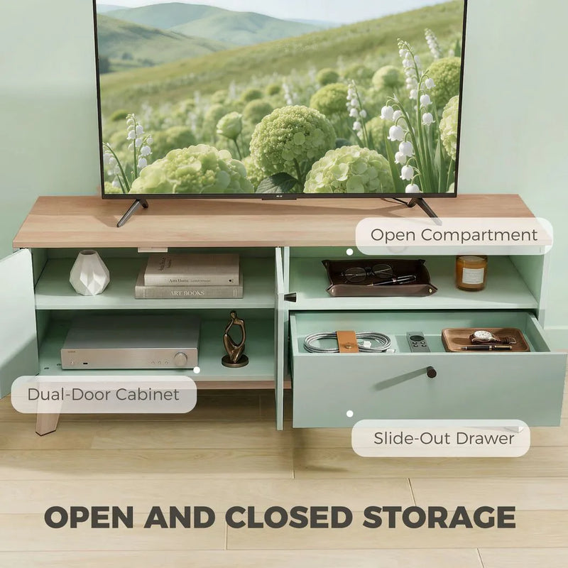 HOMCOM TV Stand Cabinet for Television up to 36 Inch, Modern TV Unit with 2 Doors, Entertainment Center with Adjustable Shelf