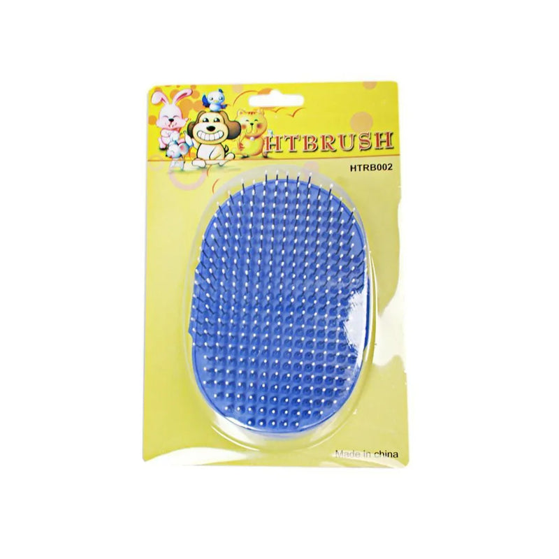 Silicone Dog Brush Metal Bristles With Hand Wrap Assorted Colours 4985
