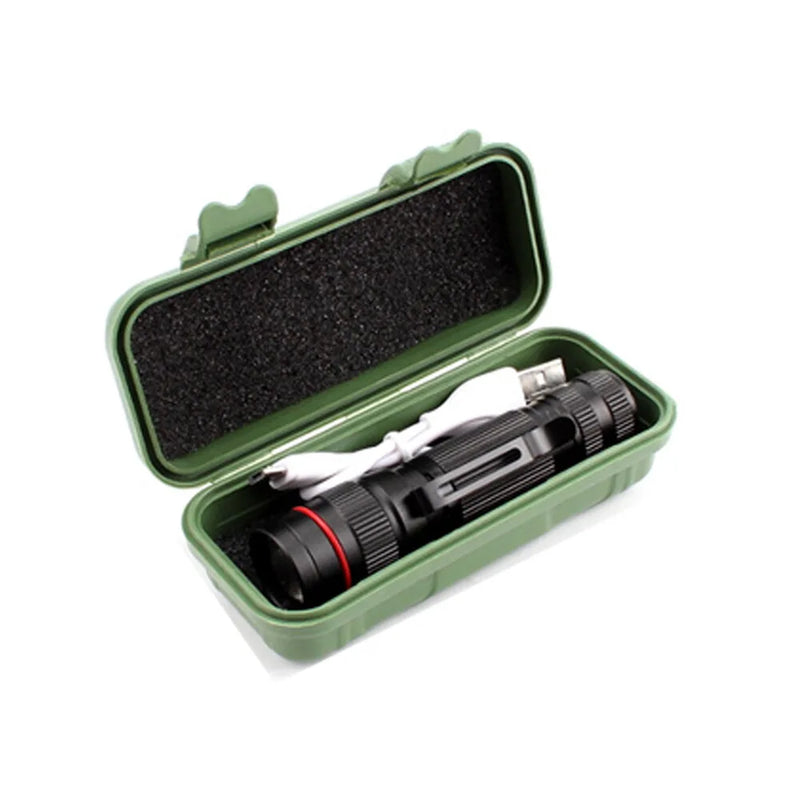 2 Pack USB Rechargeable LED Flashlight Adjustable Focus 3-Modes Outdoor Mini Flashlight W/ USB Cable+Mini Box (US Logistics For USPS/DHL/Fedex/UPS. No designated logistics accepted，TK/TMEU only For self-pickup）