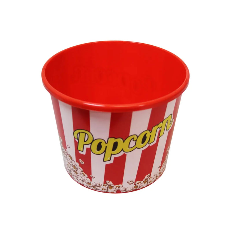 Traditional Red Popcorn Chips Bucket Plastic Home Movie Night Assorted Designs