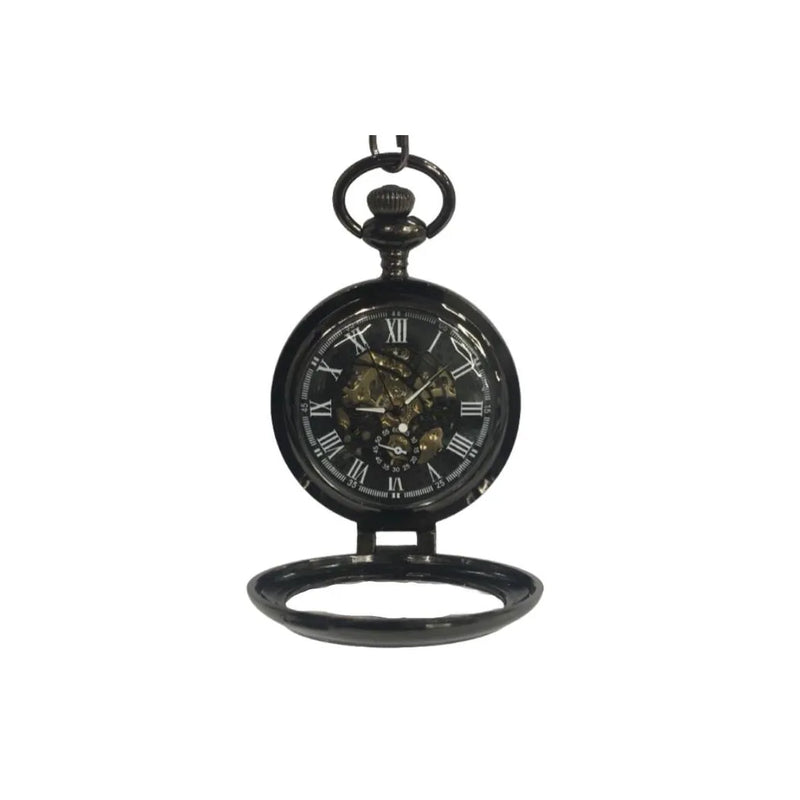 Mens & Ladies Mechanical Hand Winding Half Hunter Steampunk Gun Pocket Watch